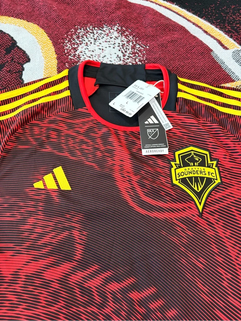 MLS adidas Seattle sounders jersey large nwt